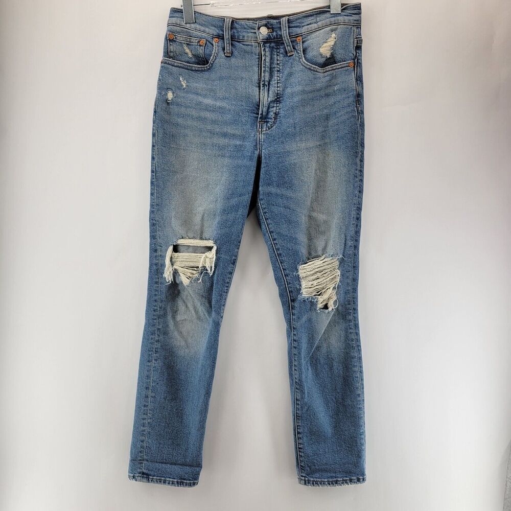 Madewell Jeans‎ Womens 27 Perfect Vintage High Rise Crop Distressed Straight Leg